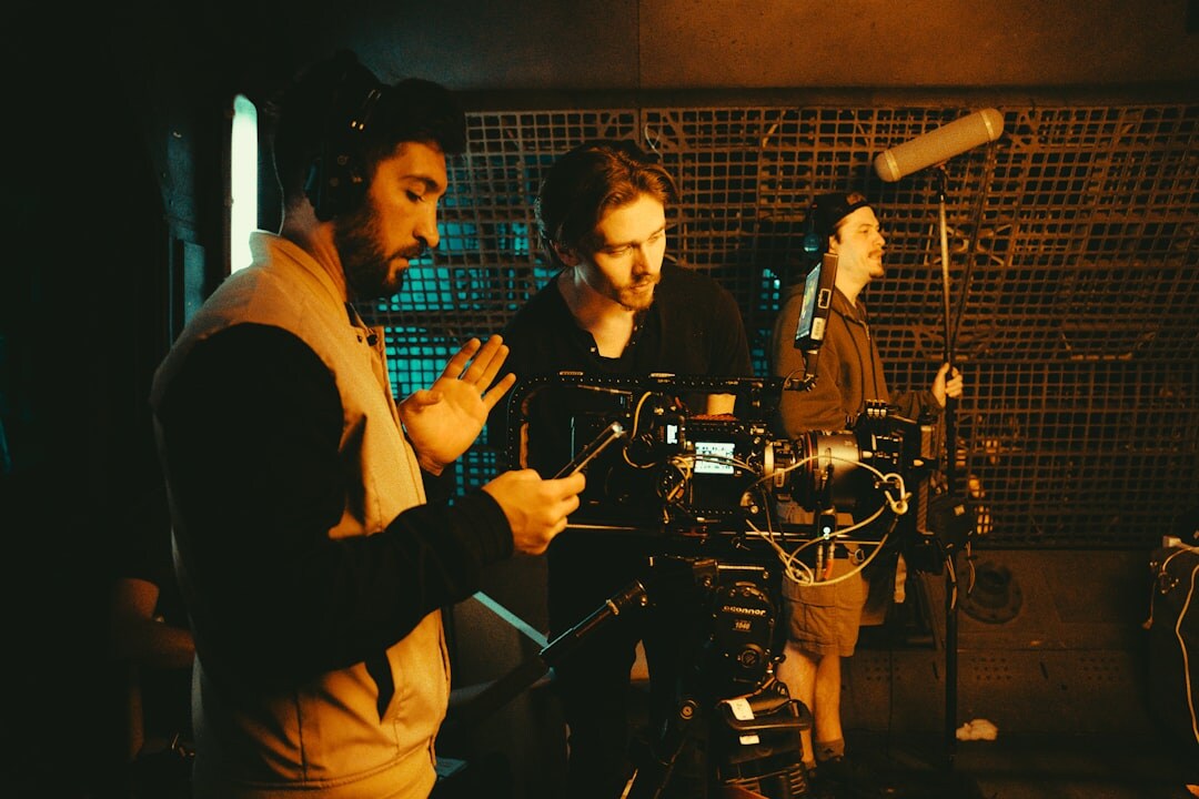 Music video filming with artist and professional camera crew